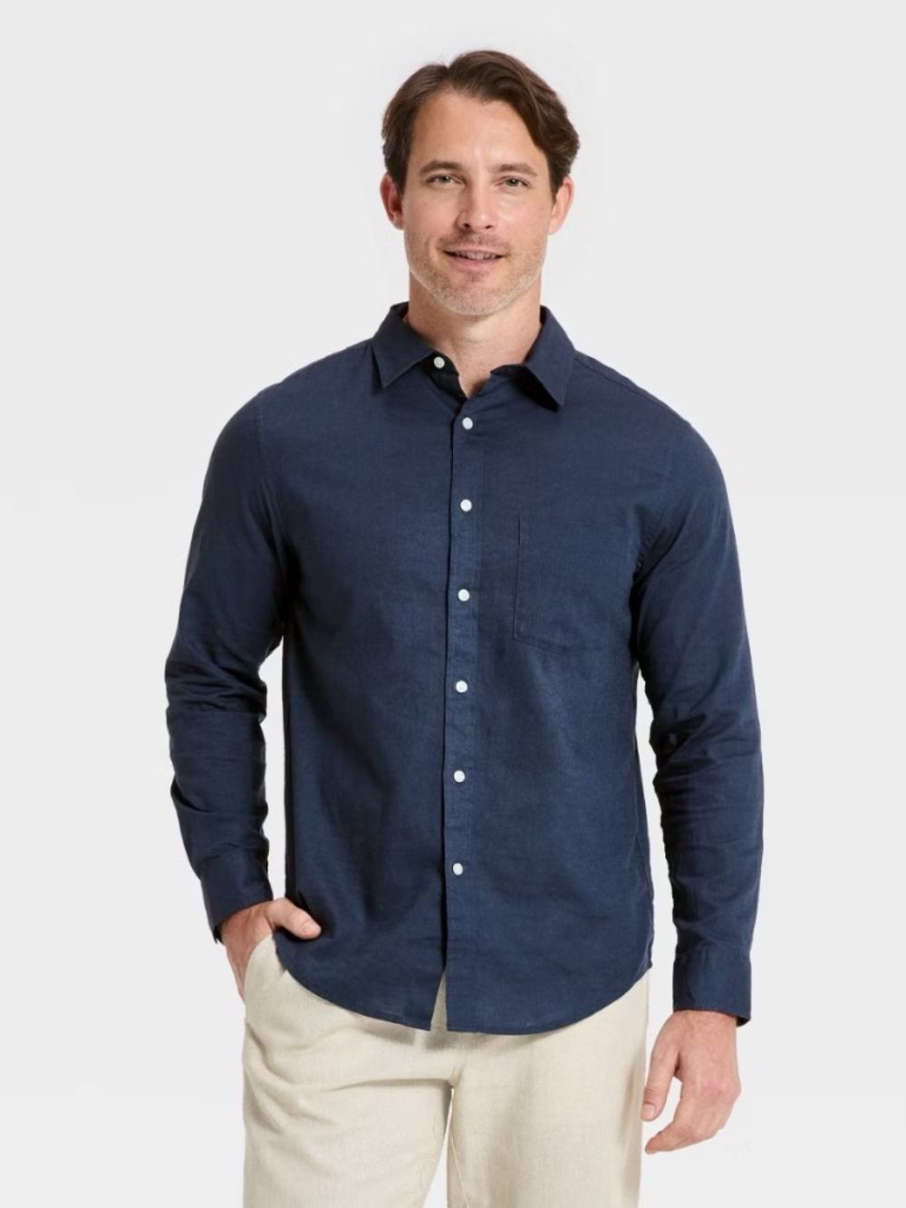 Goodfellow & Co Poplin Button Down Shirt Blue M